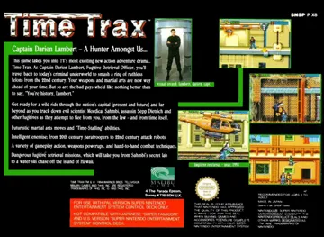 Time Trax (Europe) box cover back